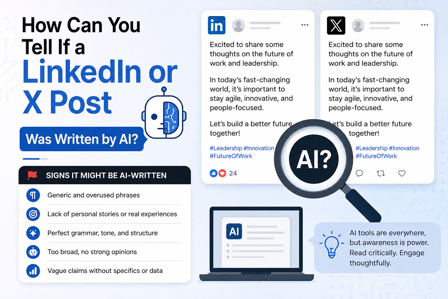 How Can You Tell If a LinkedIn or X Post Was Written by AI
